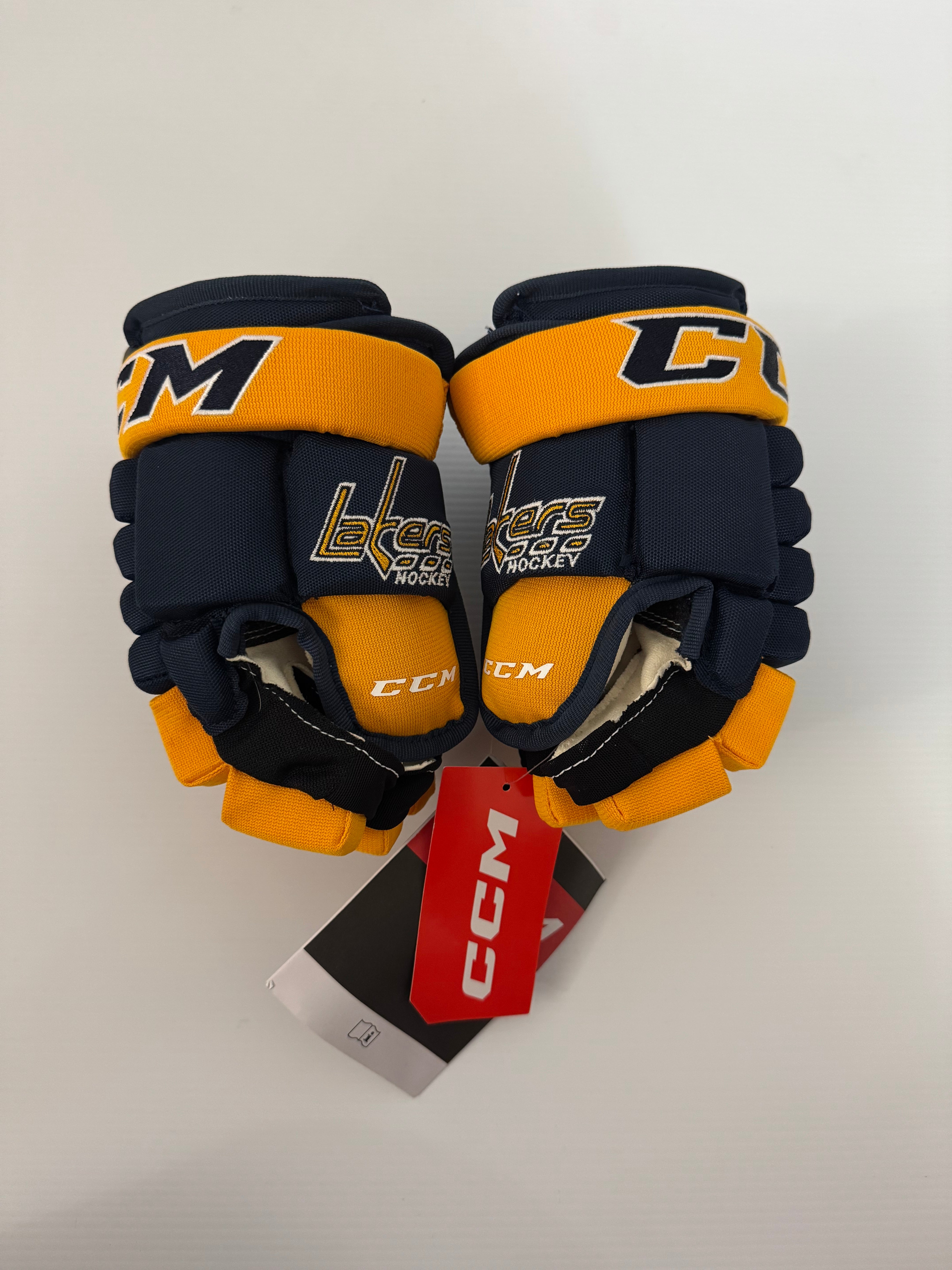 New Pro Stock Junior CCM HG4PC Gloves 10" Navy/Gold