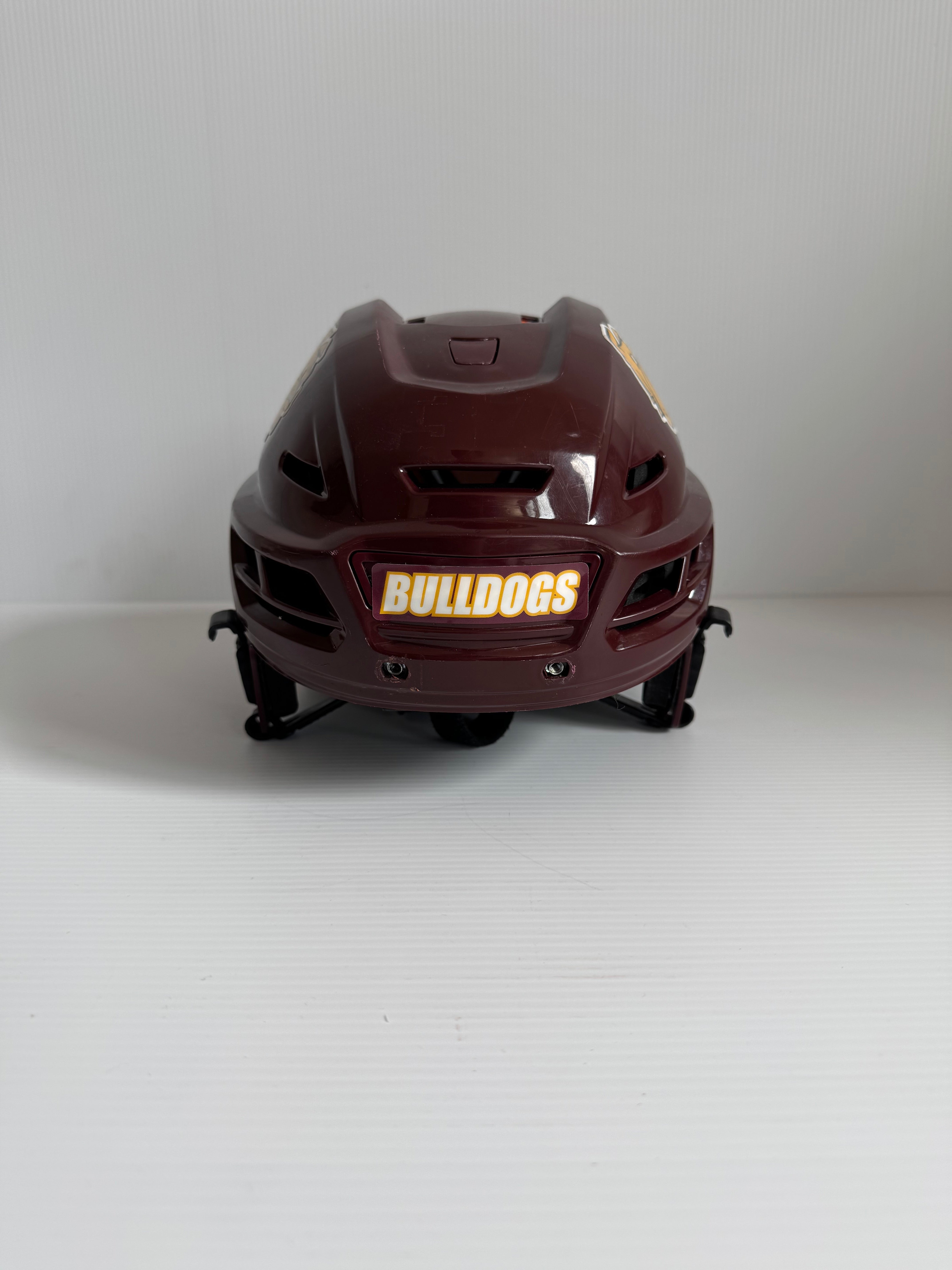 Used NCAA CCM Tacks 310 Helmet – Medium – Maroon – Pro Stock Bulldogs Design
