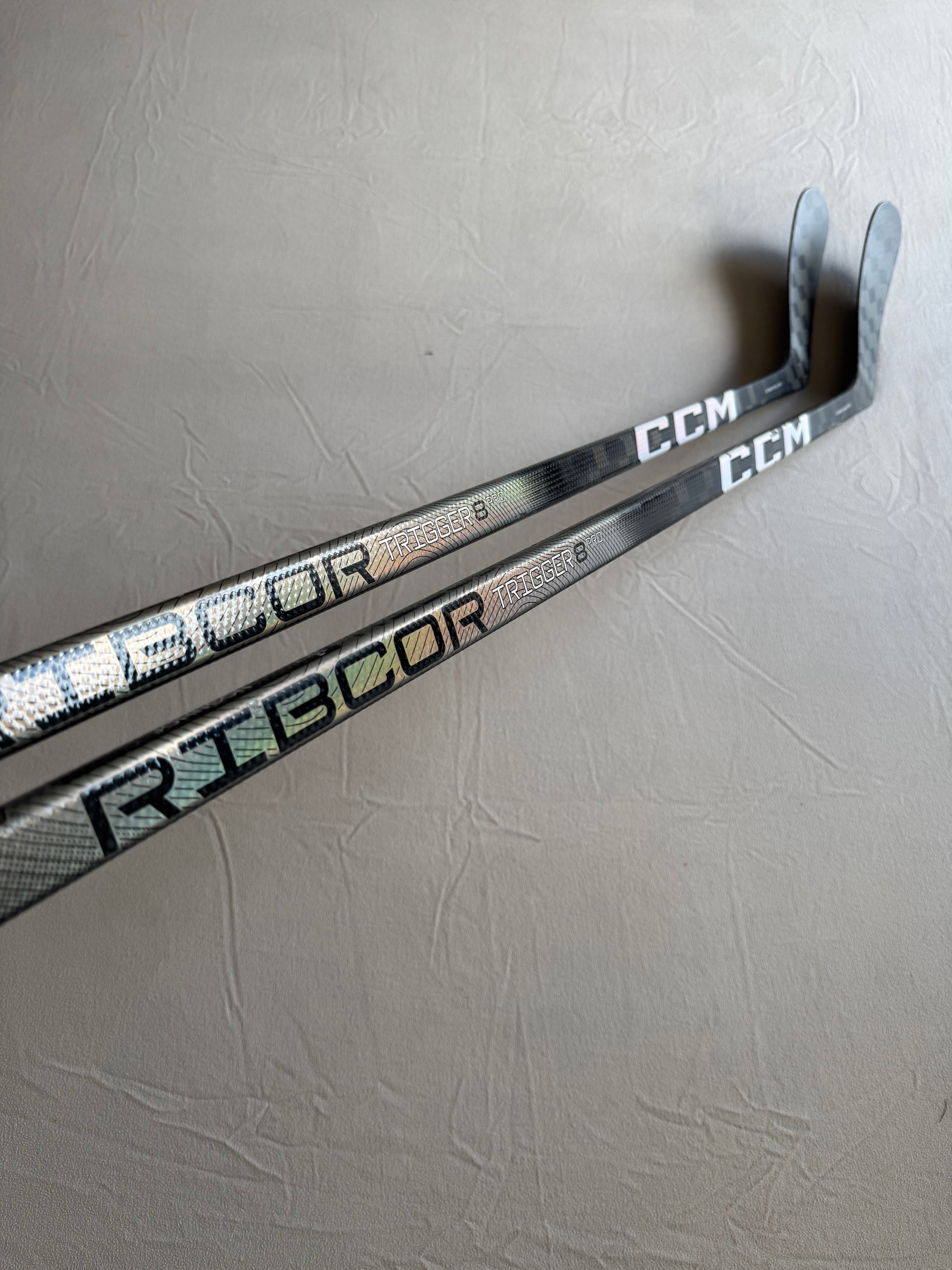 2-Pack Used CCM Trigger 8 Pro Hockey Sticks – FT7 Build – 75 Flex – P90TM – Left