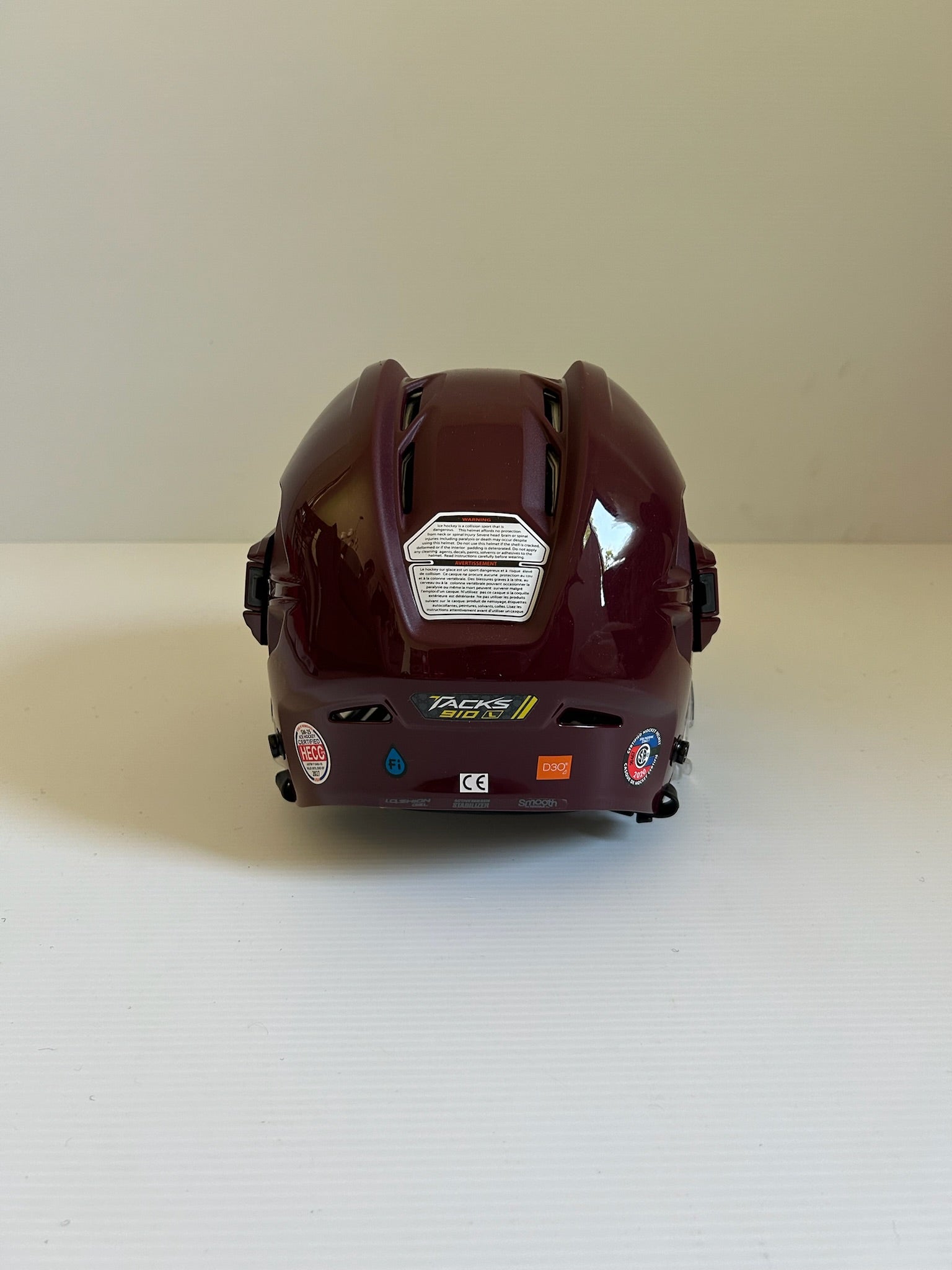 New Maroon CCM Tacks 910 Pro Stock Helmet