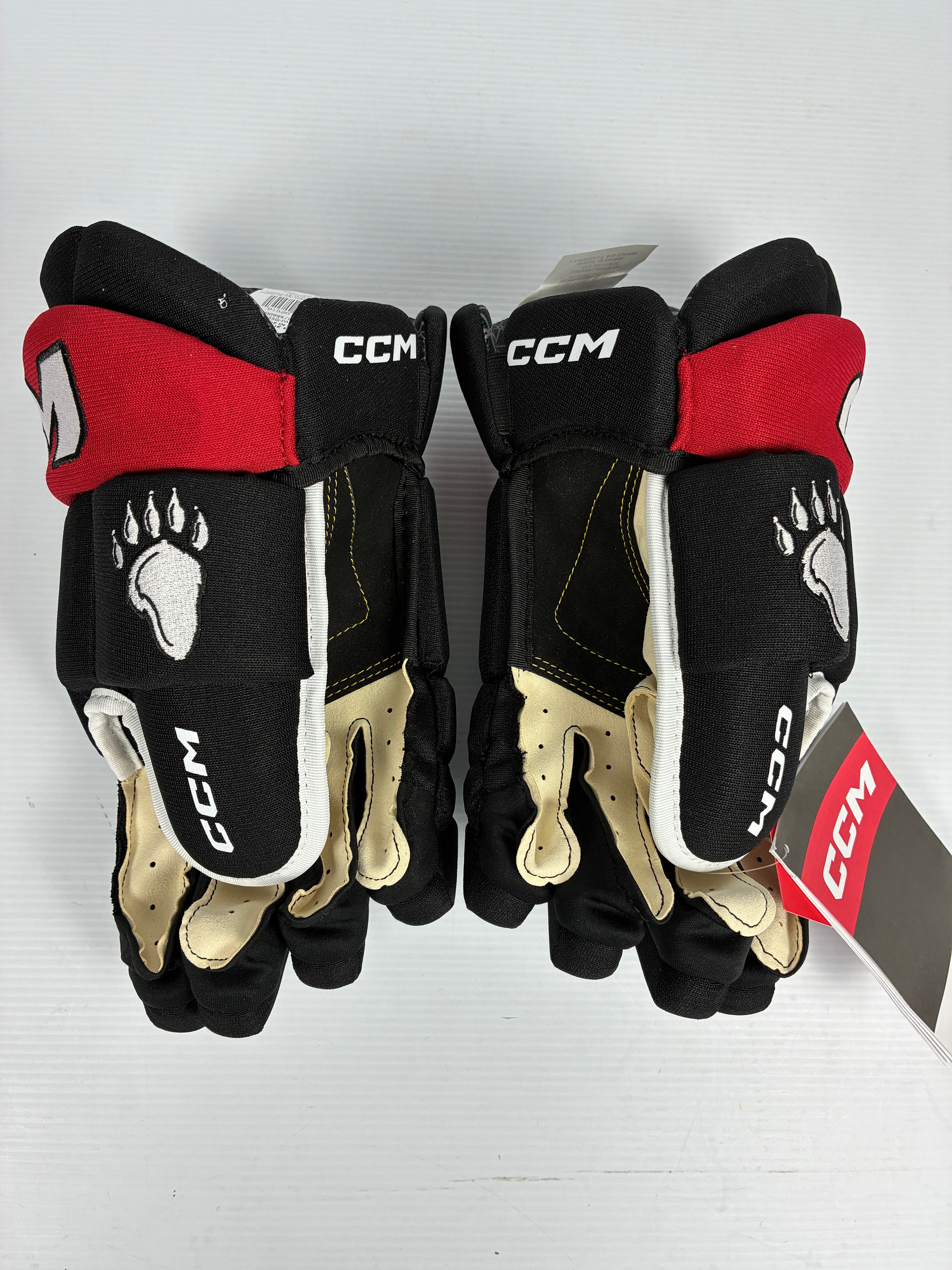 New CCM 14" 85C Pro Stock Hockey Gloves - Black/Red/White