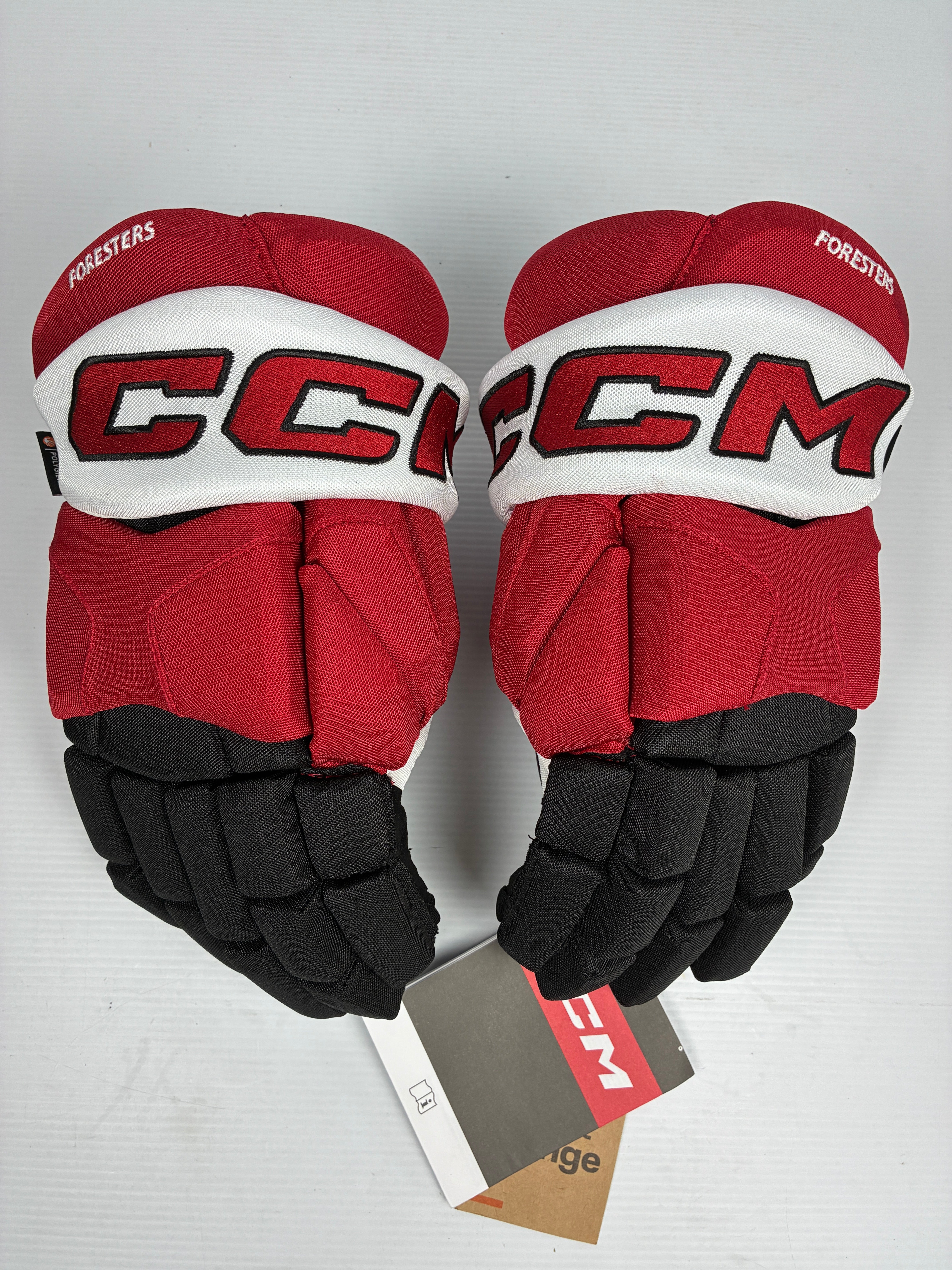 New 14" CCM 85C Pro Stock Hockey Gloves - Red/Black/White