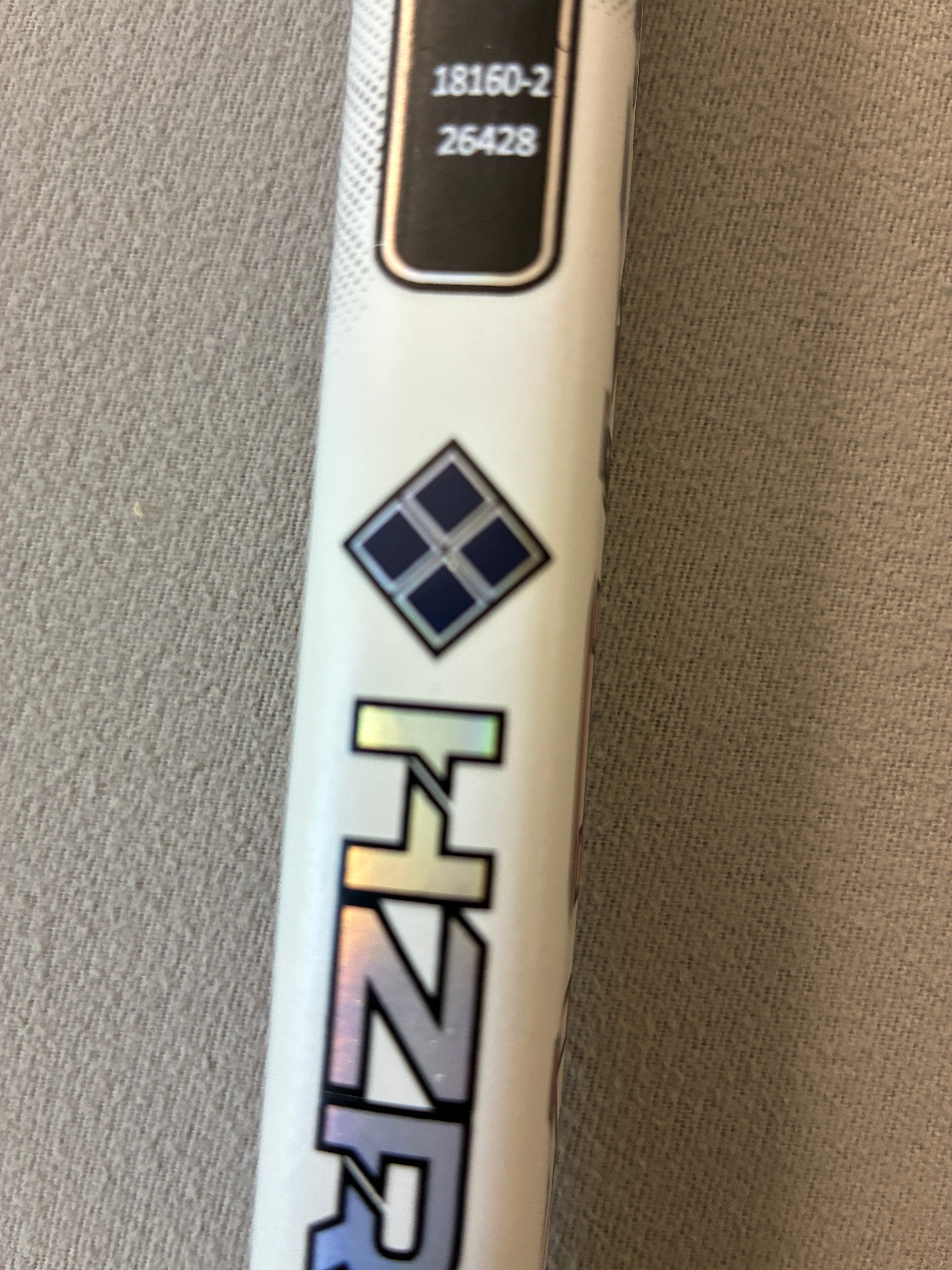New 26" Paddle Senior True HZRDUS Smoke Regular Right Hand Pro Stock Goalie Stick - White/Red/Blue