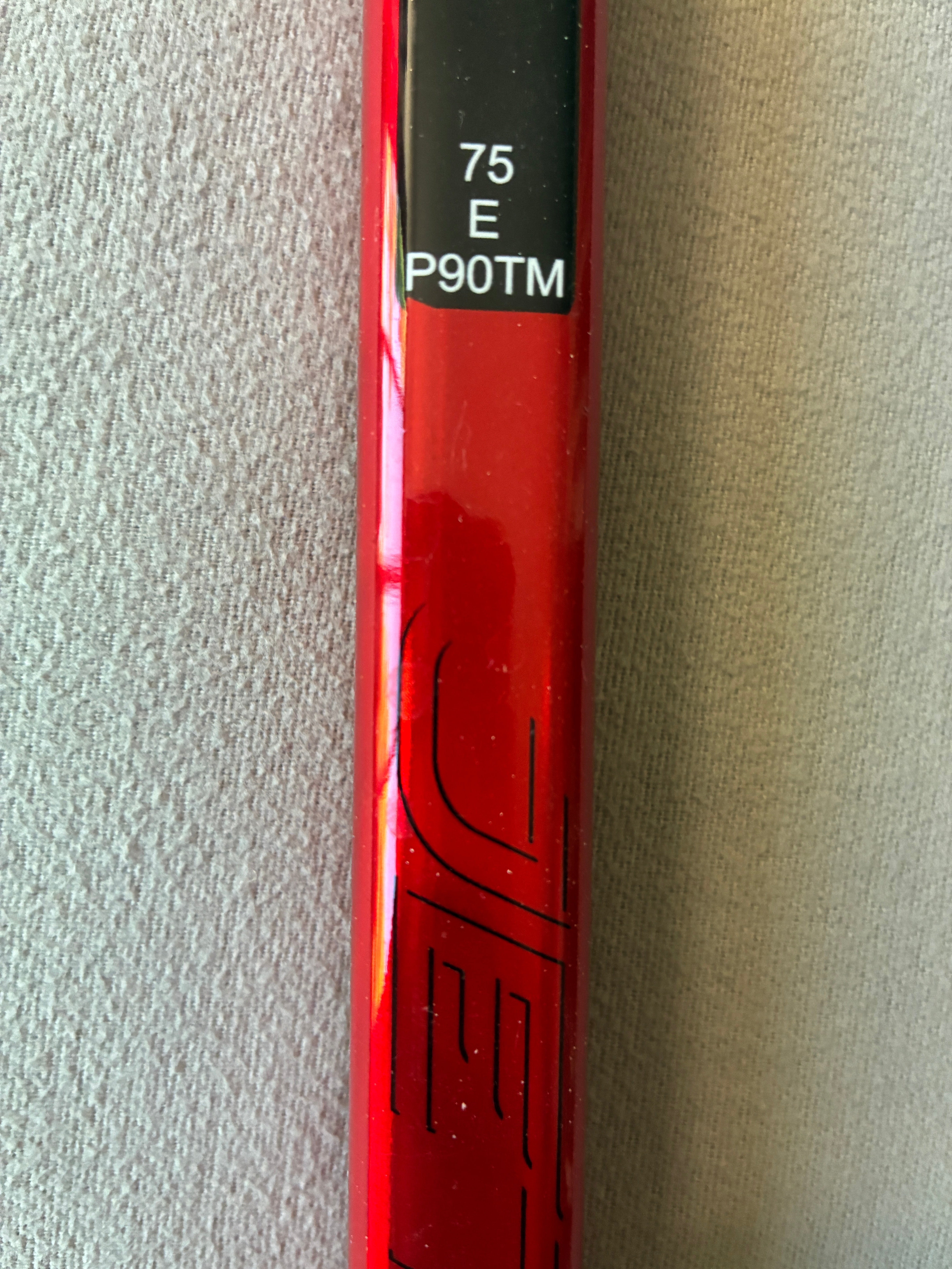 New 75 Flex P90TM Senior CCM Ribcor Team (Jetspeed dress) Right Hand Pro Stock Hockey Stick - Red