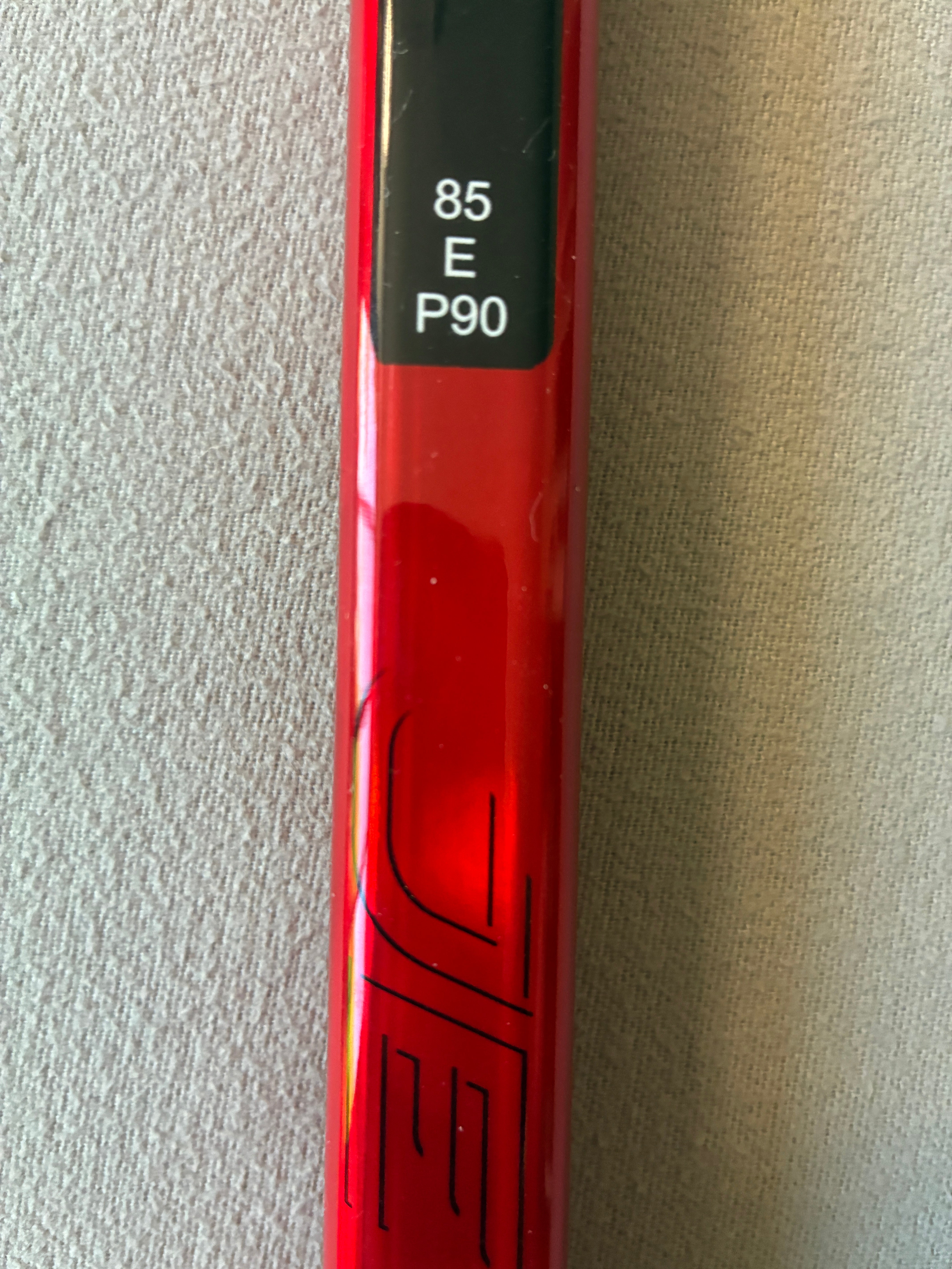 New 85 Flex P90 Senior CCM Ribcor Team (Jetspeed dress) Left Hand Pro Stock Hockey Stick - Red