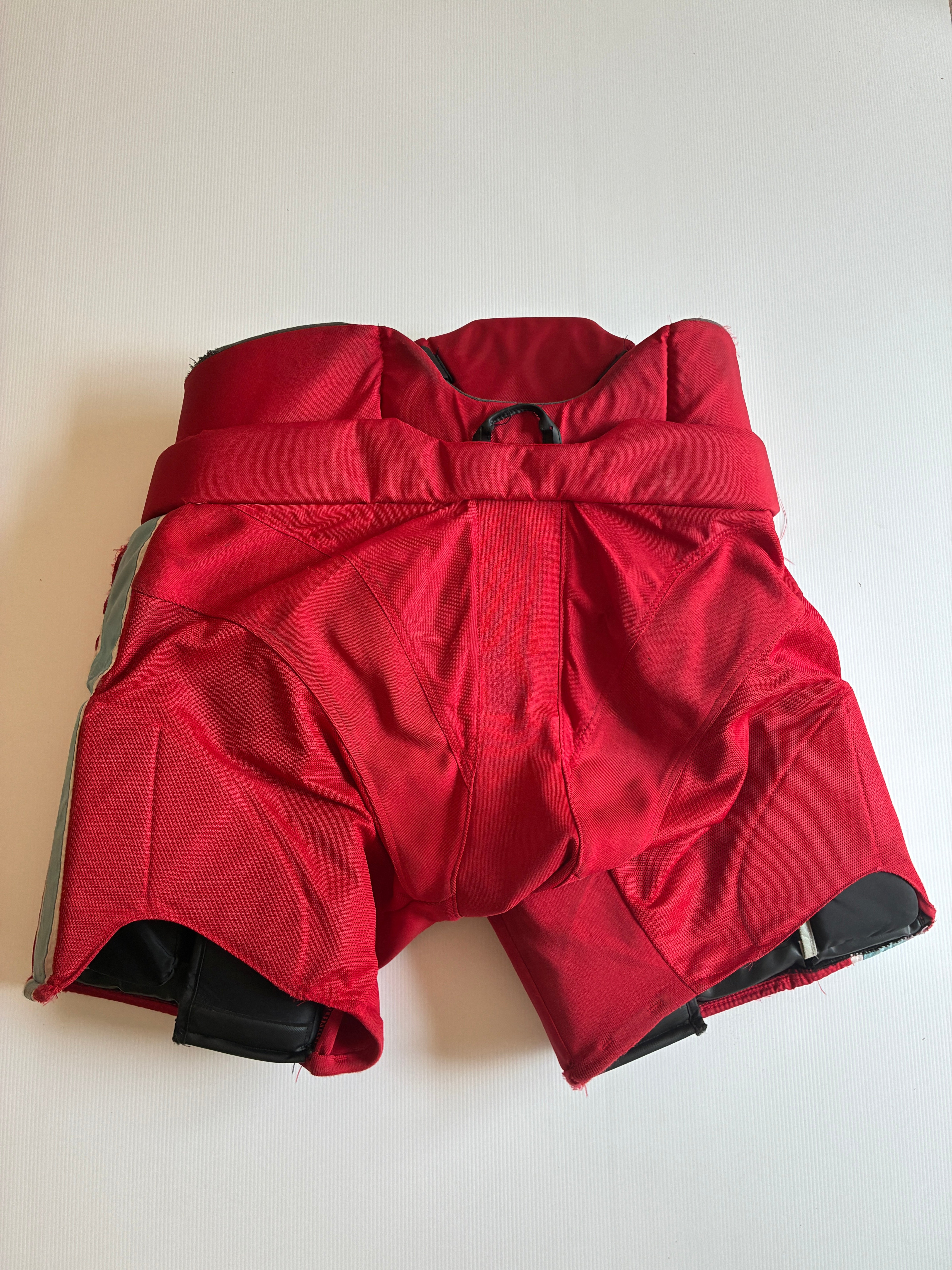 Used Senior XXL Bauer Pro Hockey Goalie Pants - Red/Blue
