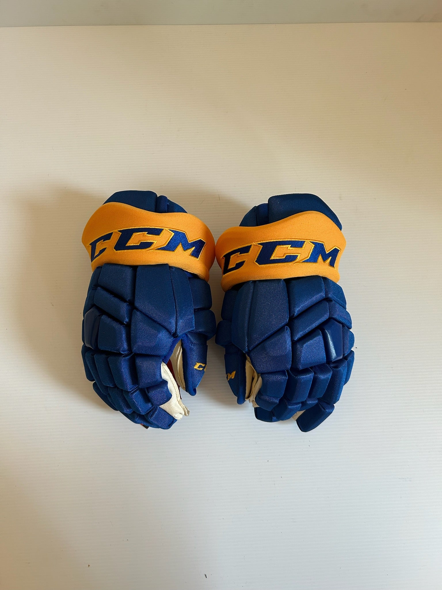 New CCM HGTKXP 13" Hockey Gloves - Royal/Gold (NHL)