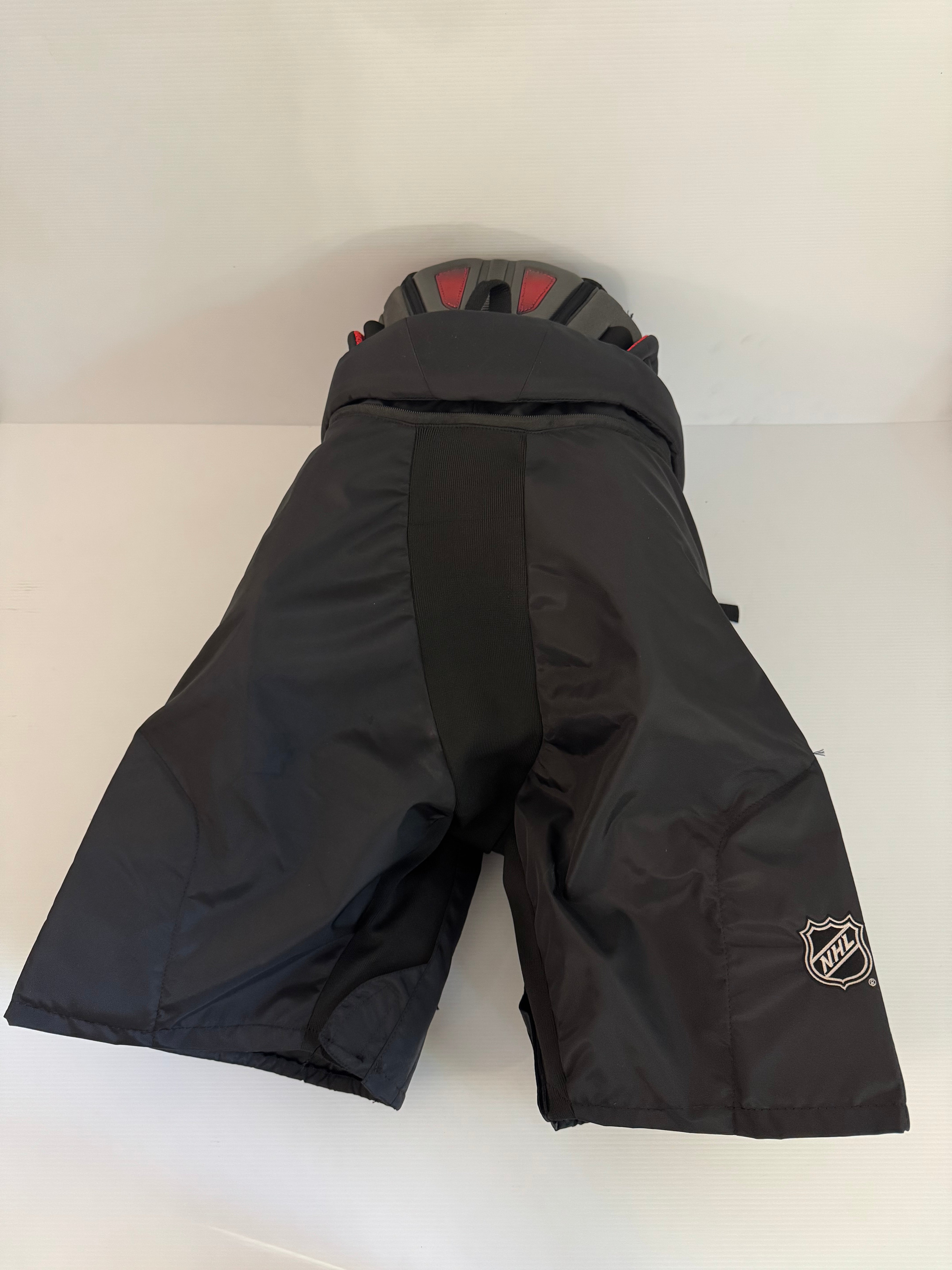 Like New CCM HP45 Senior Large Pro Stock Anaheim Ducks Hockey Pants – Black/Orange/Gold (NHL)