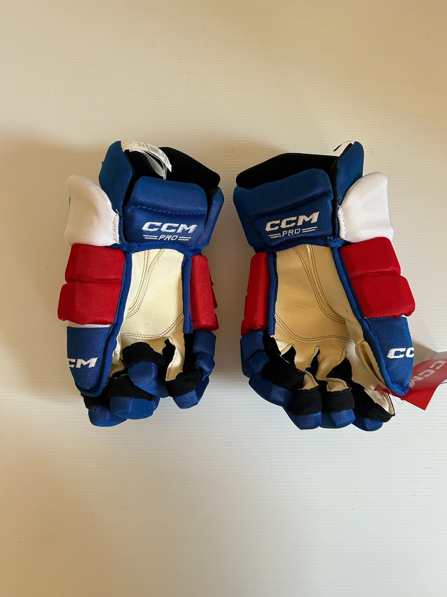 New CCM HGTKXP 15" Hockey Gloves - Red/White/Blue