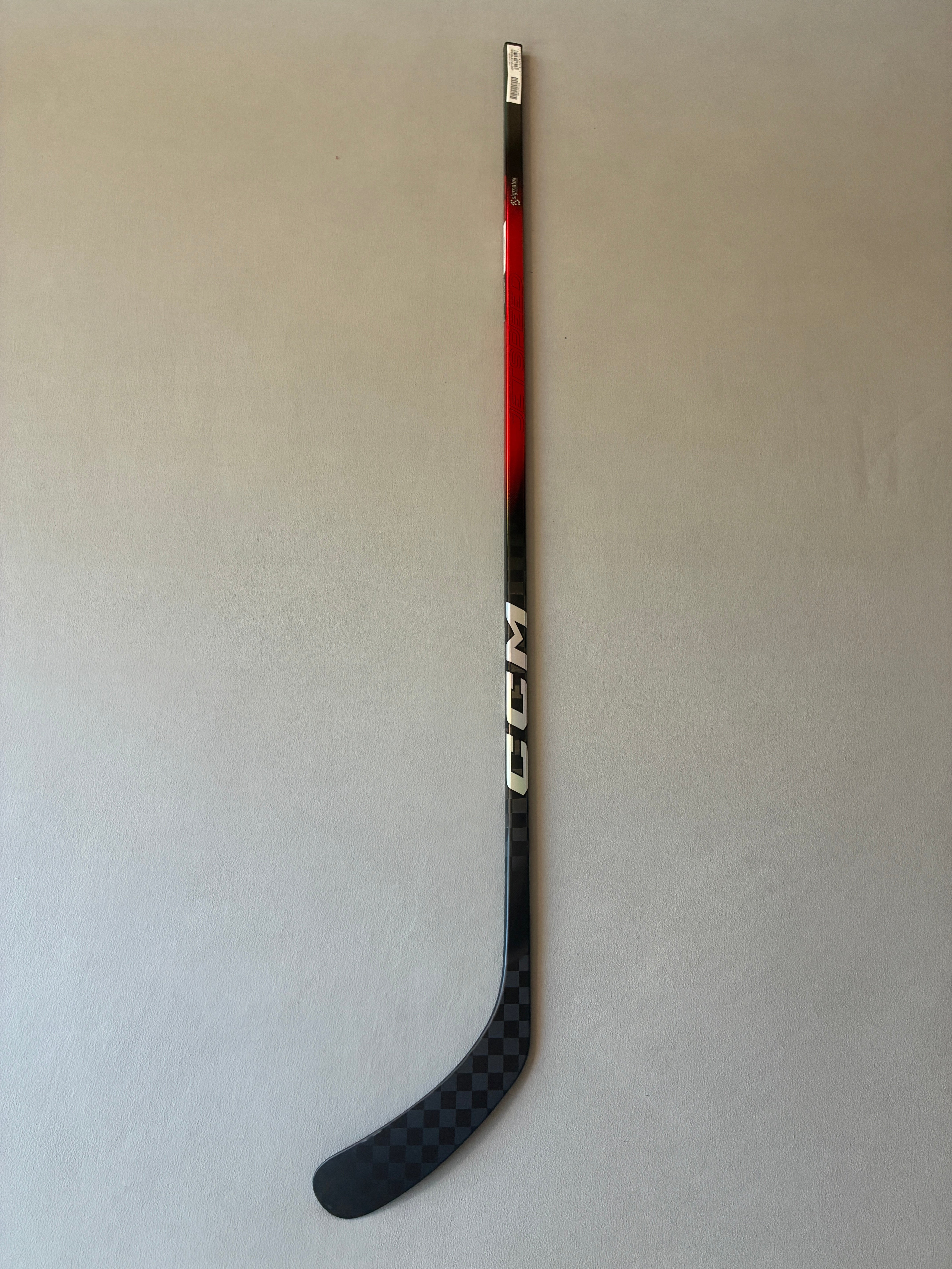 New 85 Flex P90 Senior CCM Ribcor Team (Jetspeed dress) Left Hand Pro Stock Hockey Stick - Red
