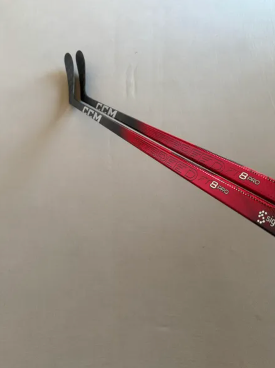 *4 Pack* of New 80 Flex Celebrini Curve Senior CCM JetSpeed FT8 Pro Right Handed Pro Stock Hockey Stick - Red